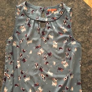 Modcloth cat pattern sleveless blouse